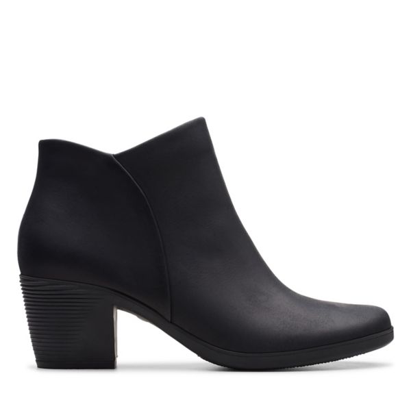 Clarks Womens Un Lindel Zip Ankle Boots Black | UK-3029186 - Click Image to Close